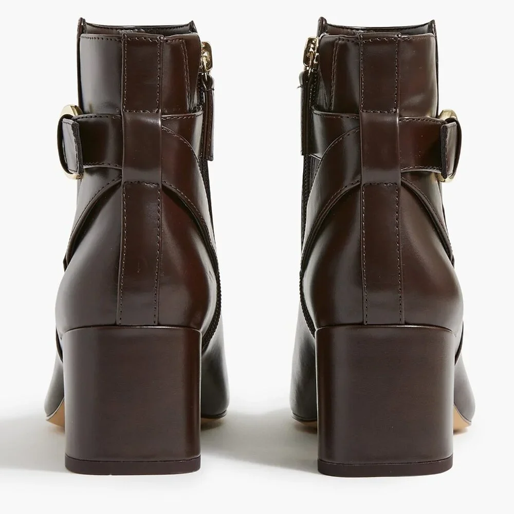 J. Crew Rustic Brown Heeled Buckle Boots/NIB/10M